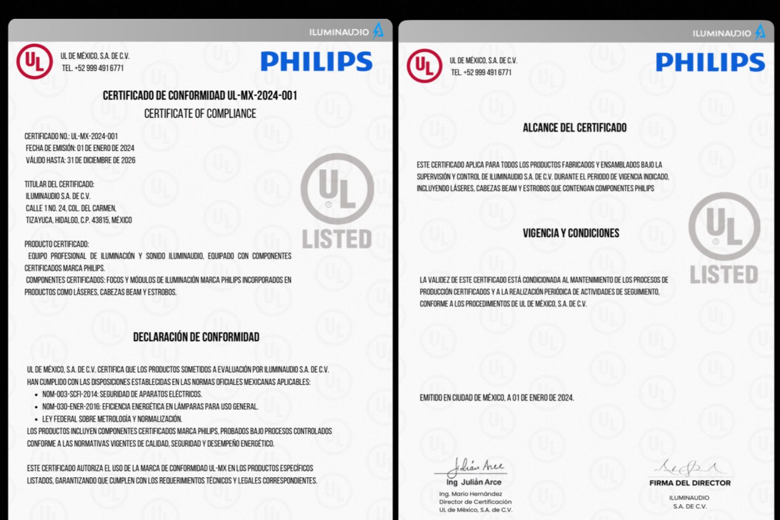 Certificado Philips - Iluminaudio